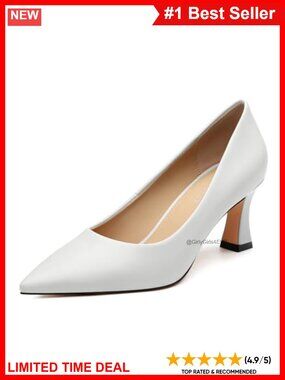 Women's Pointed Toe Slip On High Heels 2.5" Stiletto Pumps Faux Leather